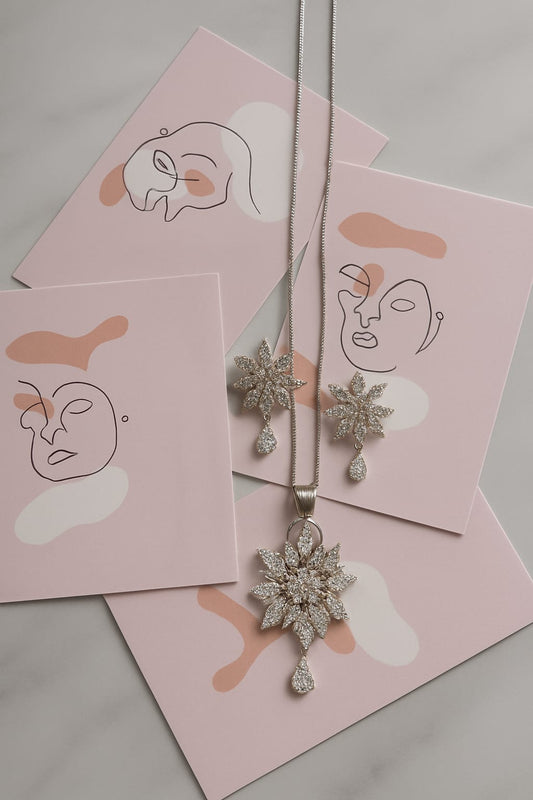 Luna Bloom– Sterling Shine Floral Jewelry Set
